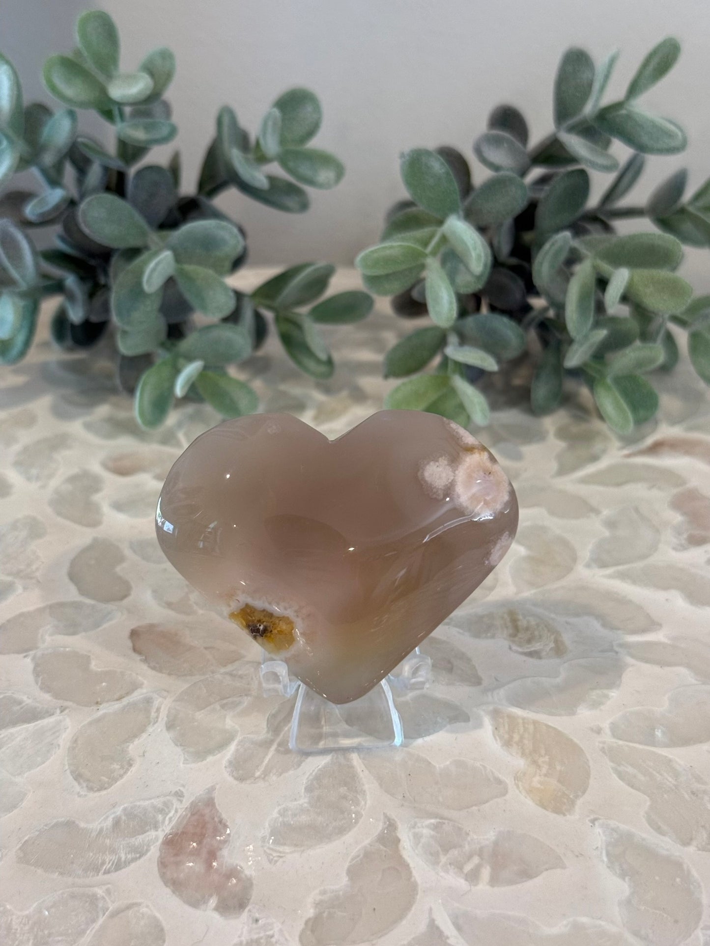 Flower Agate Heart