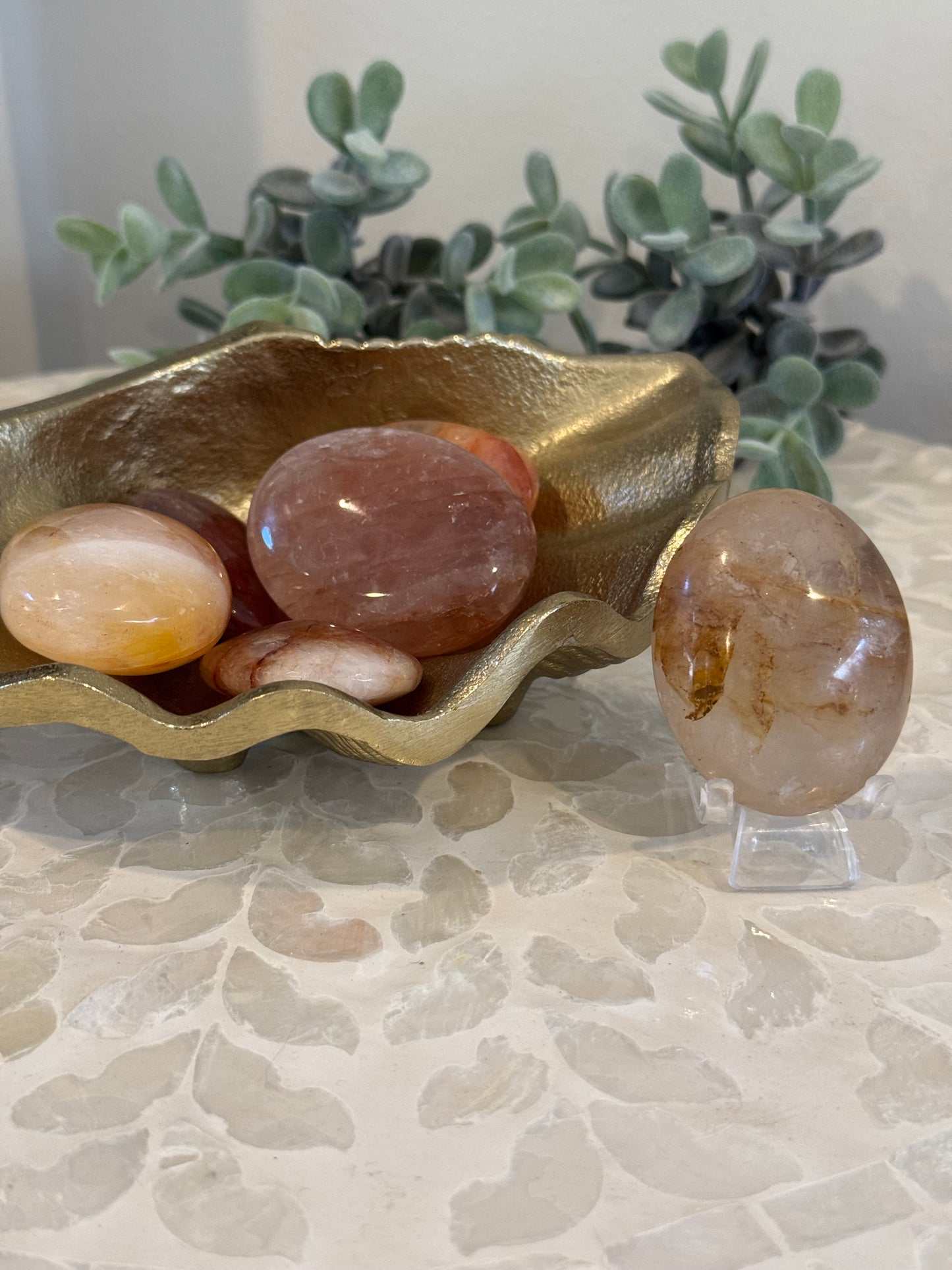 Fire Quartz Palm Stone