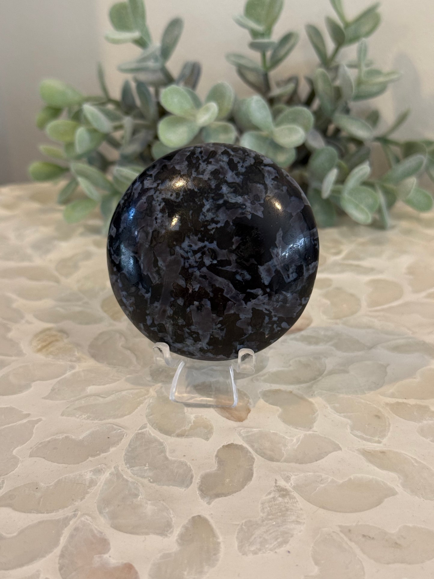 Mystic Merlinite - Indigo Gabbro Palm Stones