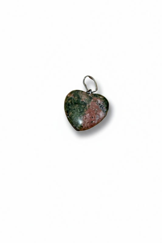 Unakite Heart Pendant