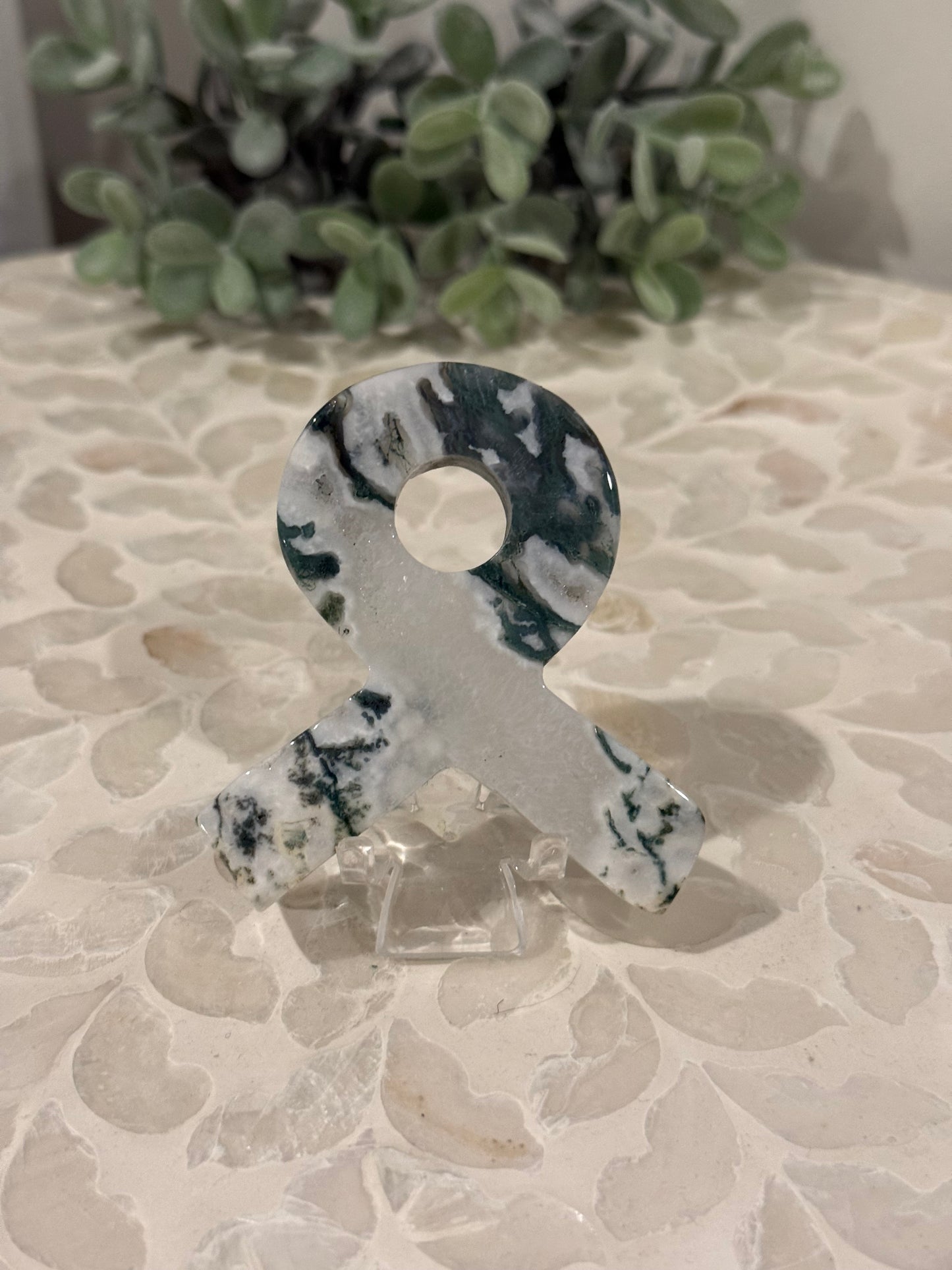 Moss Agate Awareness Ribbon