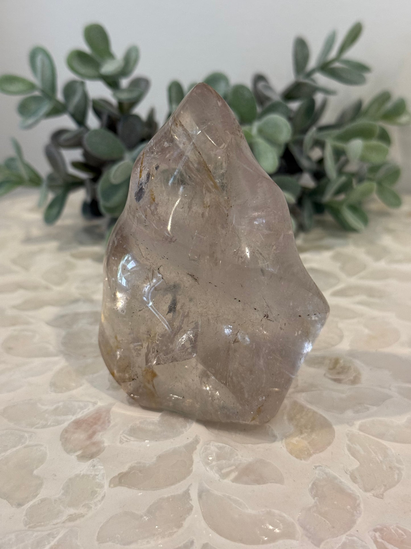 Clear Quartz Flame with Citrine Inclusion