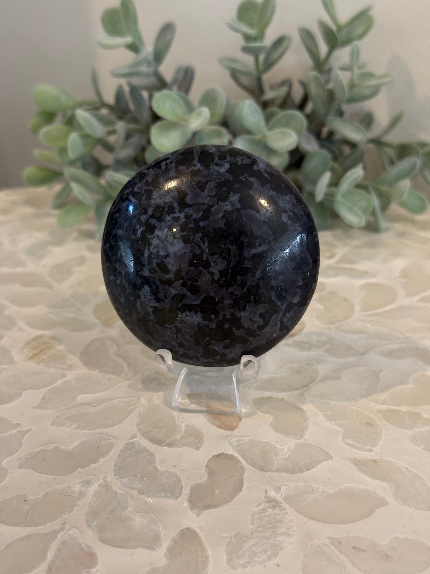 Mystic Merlinite - Indigo Gabbro Palm Stones