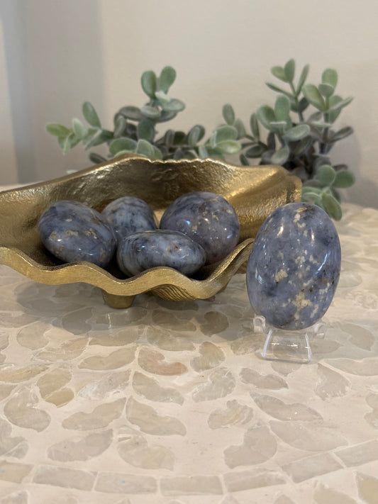 Blue Quartz Palm Stone