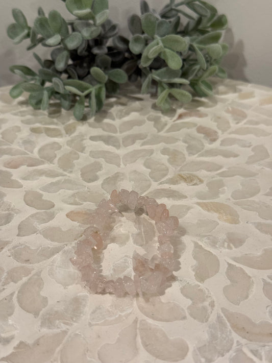 Rose Quartz Chip Bracelet
