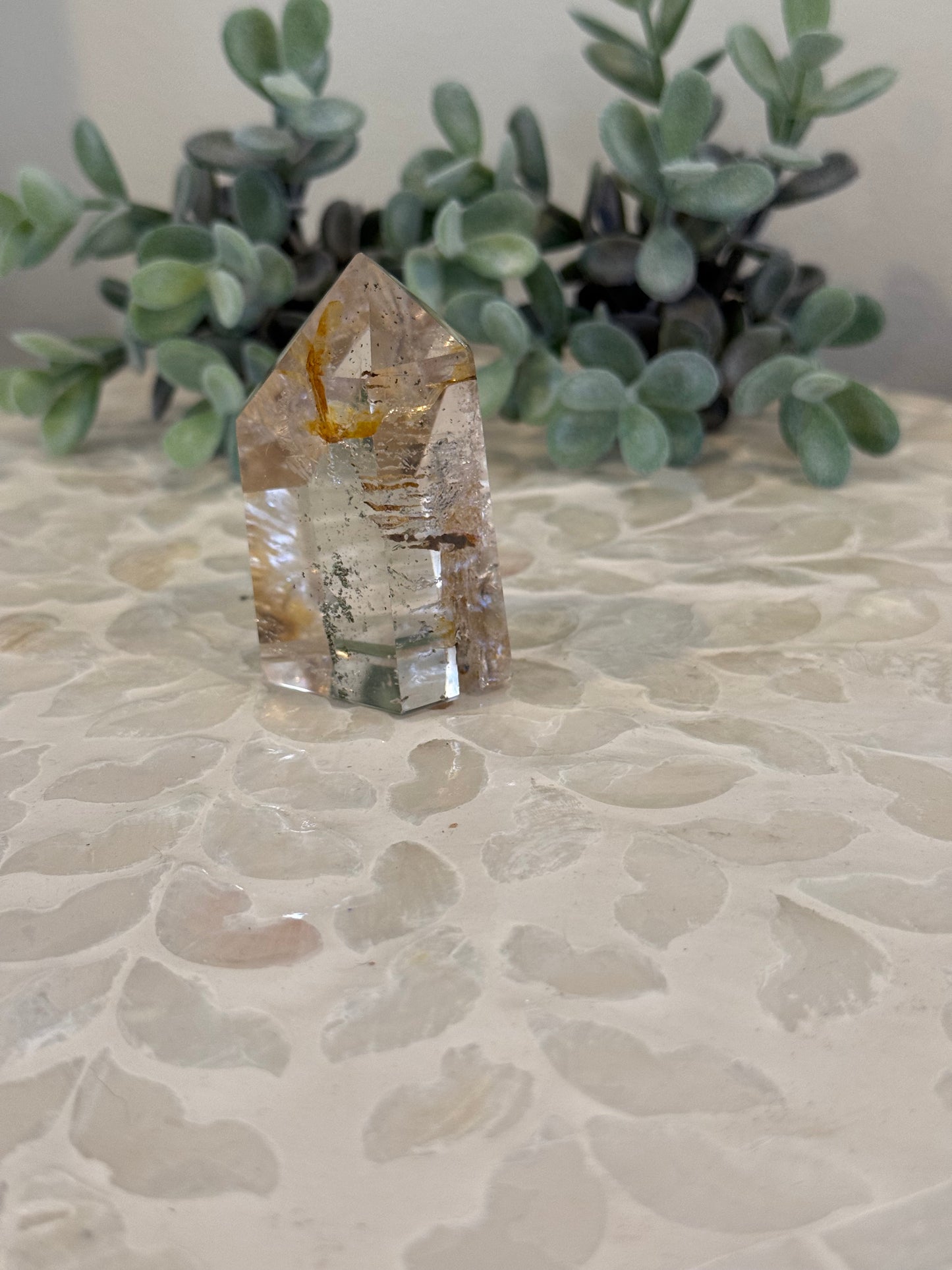 Citrine and Clear Quartz Point