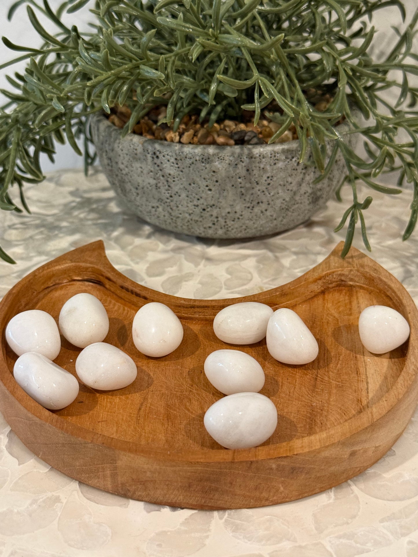 White or Snow Agate Tumbles