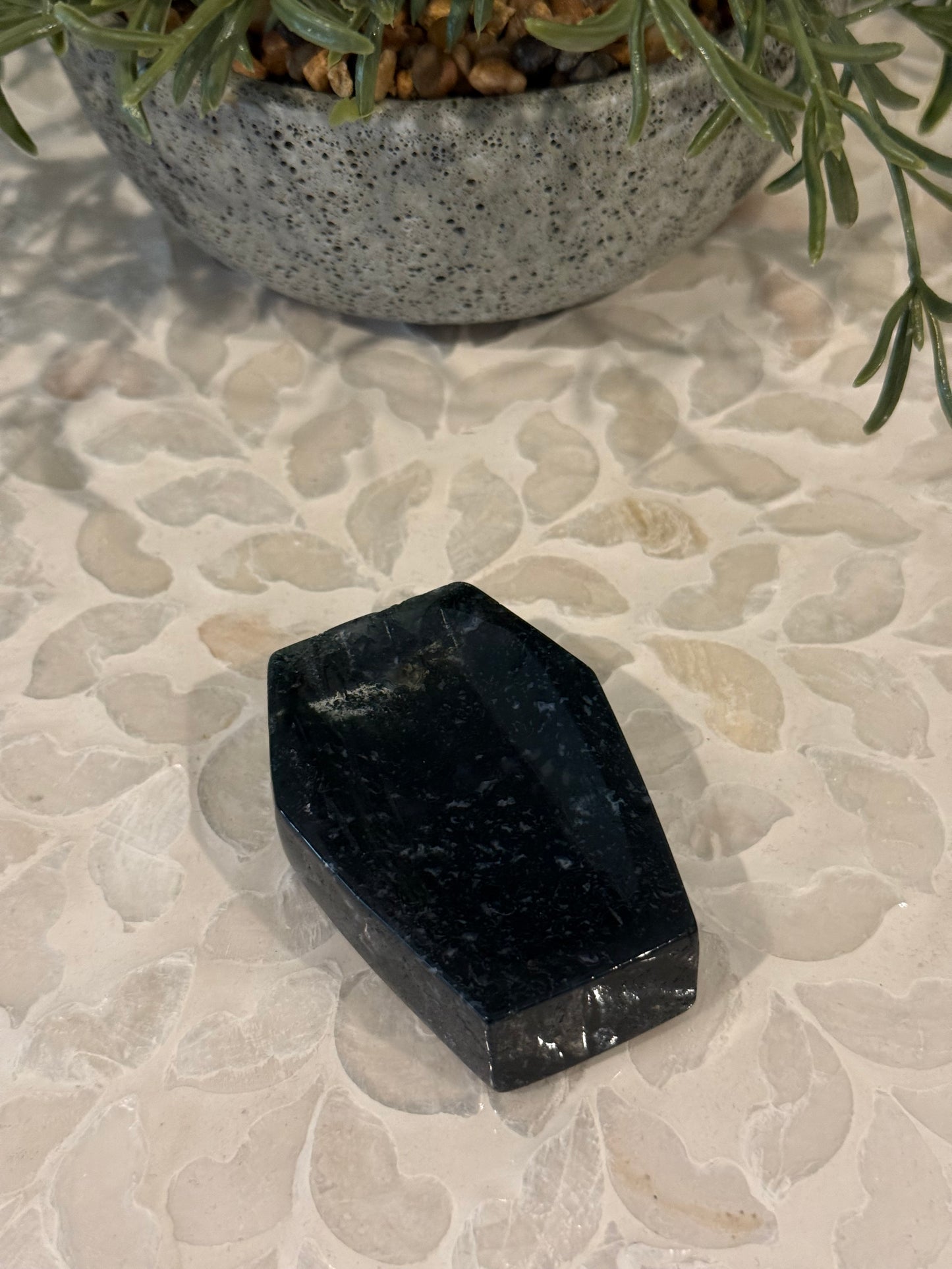 Moss Agate Coffin - Bowl - Trinket Bowl