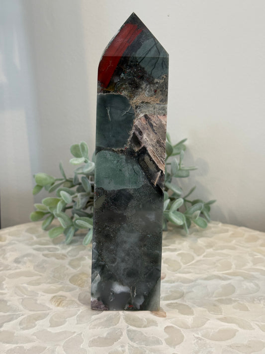 Large Bloodstone Jasper Tower