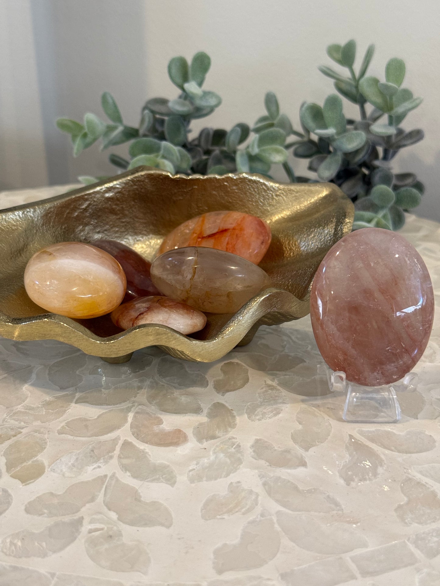 Fire Quartz Palm Stone