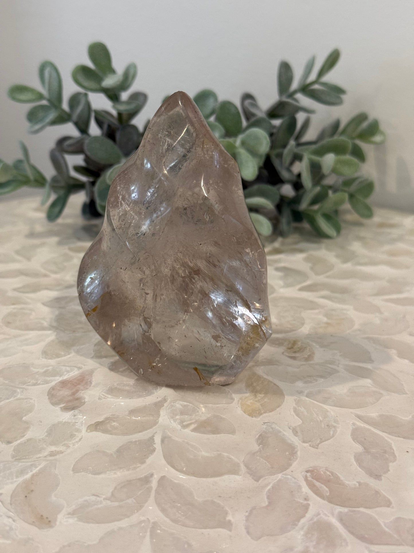 Clear Quartz Flame with Citrine Inclusion