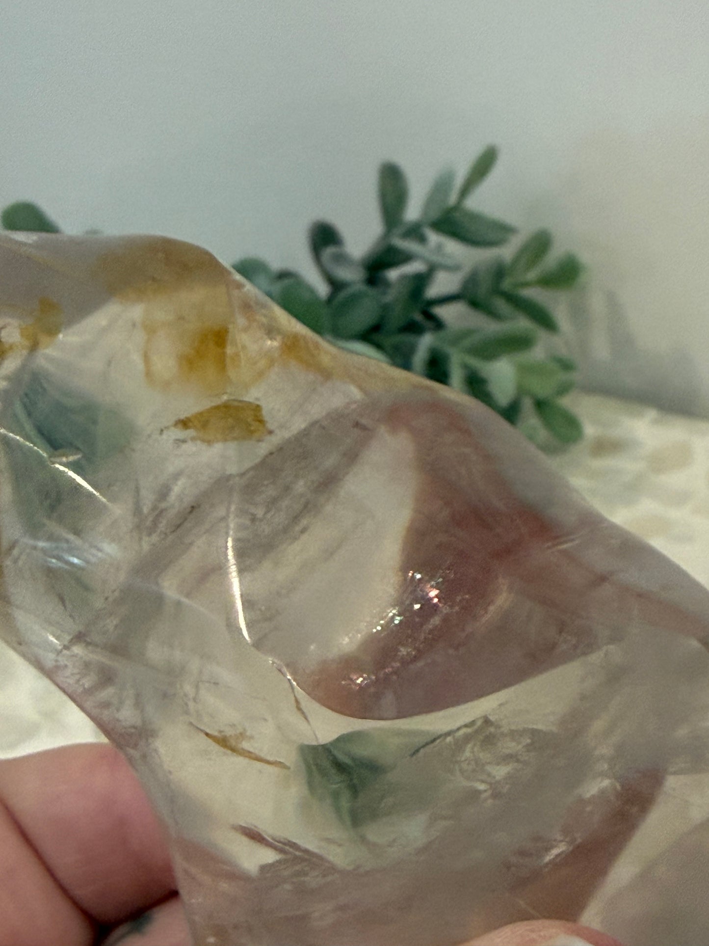 Clear Quartz Flame with Citrine