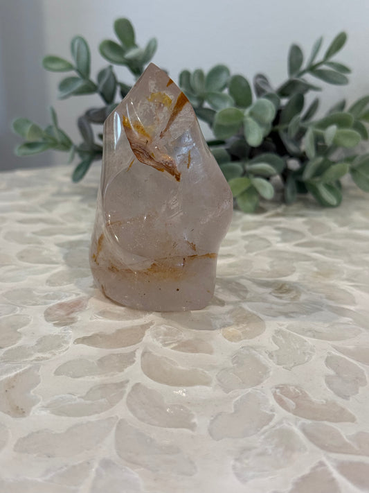 Clear Quartz Flame with Citrine