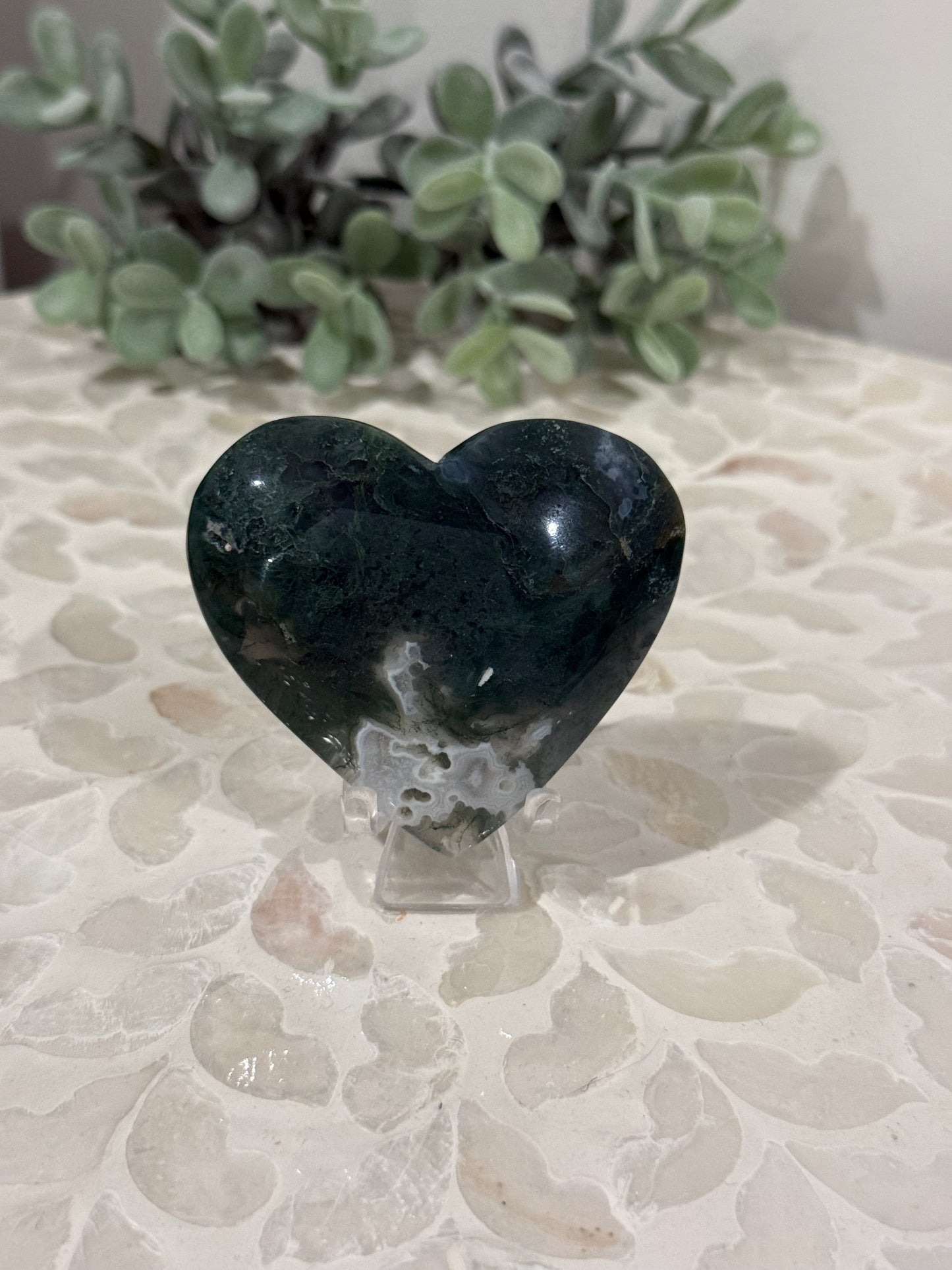 Moss Agate Heart